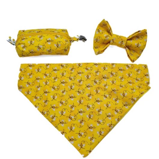yellow busy as a bee dog accessories