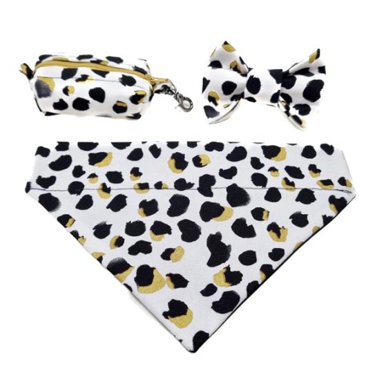 leopard girl dog accessories bundle