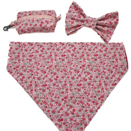 lovely little pink flowers dog accessories