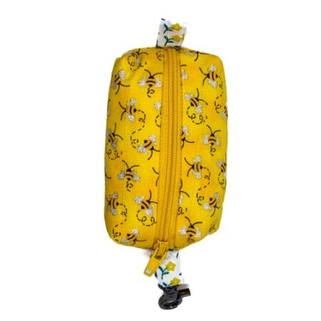 yellow busy as a bee dog poop bag holder