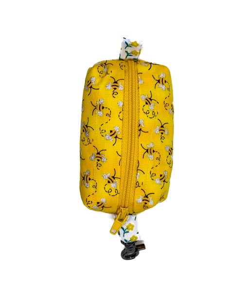 yellow busy as a bee dog poop bag holder