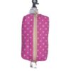 pink polk-a-dot dog poop bag holder