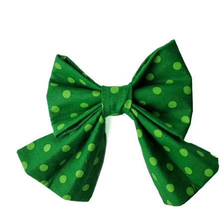 Green Polka Dot Dog Sailor Bow