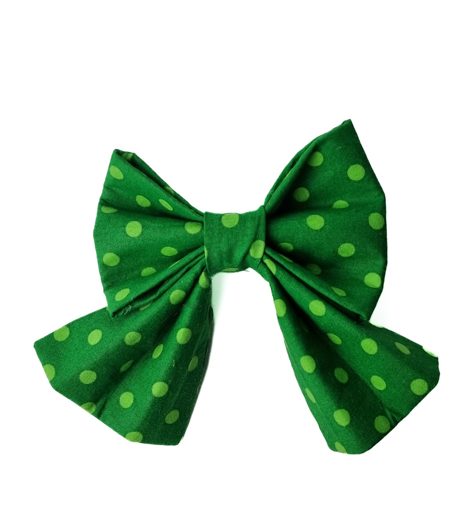 Green Polka Dot Dog Sailor Bow