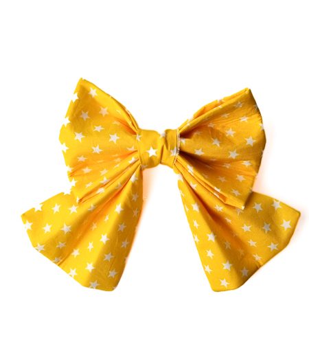 Lemon Yellow Star Dog Sailor Bow