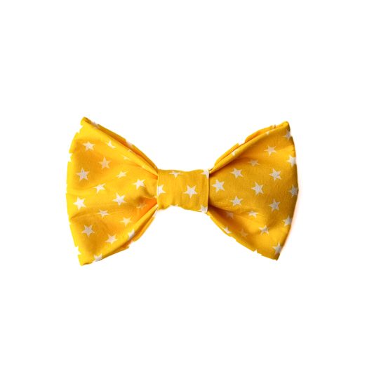 Lemon Yellow Star Dog Bow or Bow Tie